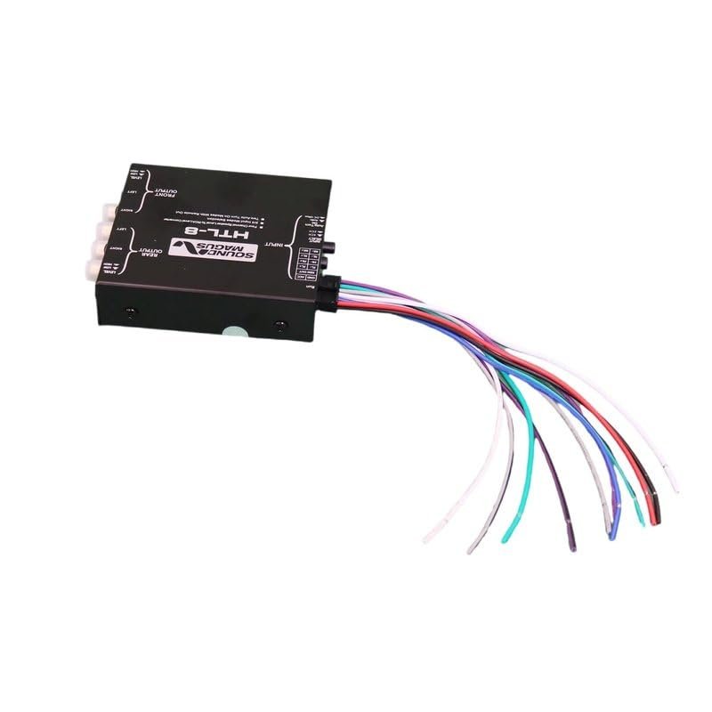 Sound Magus HTL8 4 Channel Line Level Adapter Switchable from 2 to 4 Channel Professional Car Stereo Speaker Level to RCA Converter Easy to Install