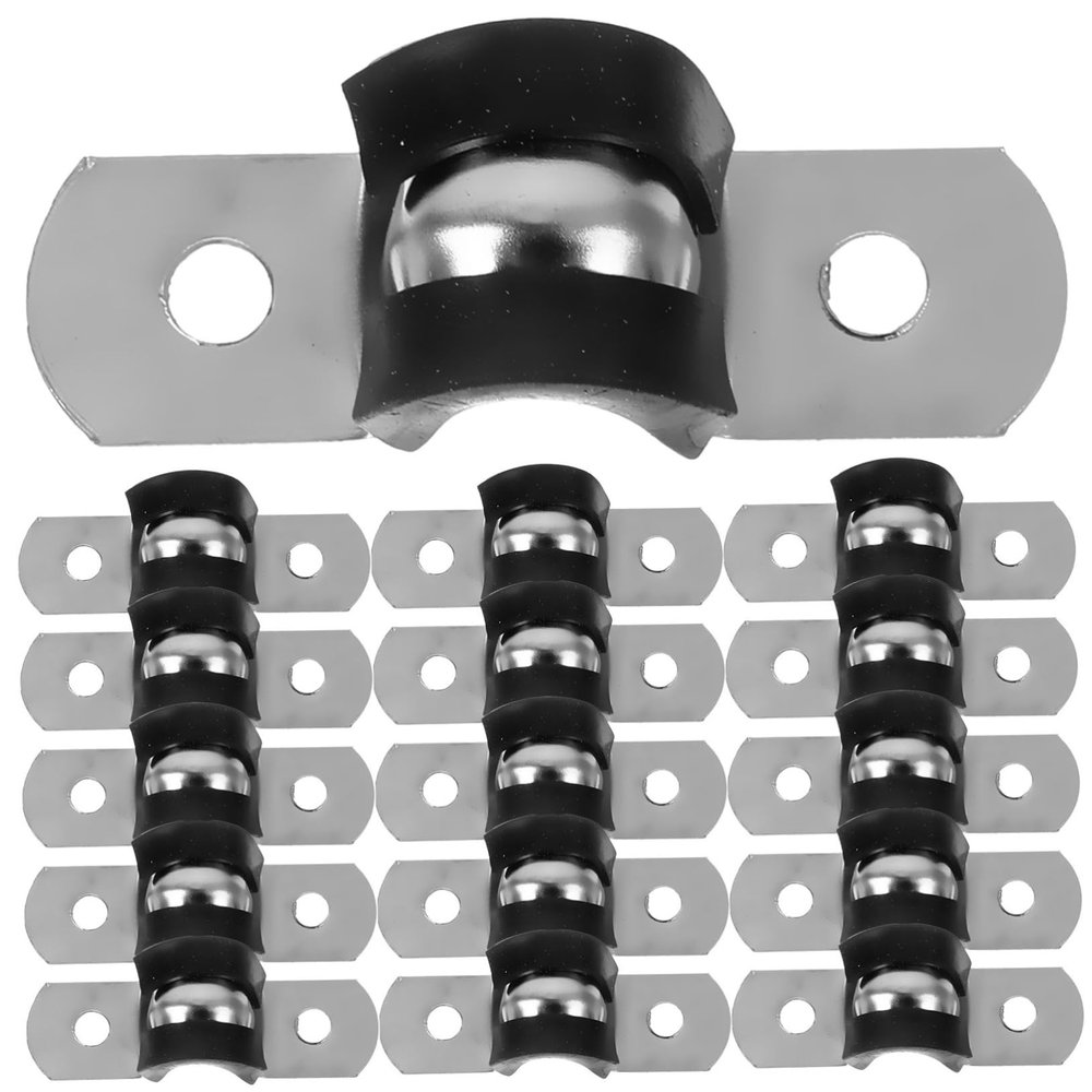 ARTIBETTER 20pcs Stainless Steel Strip Riding Card Heavy Duty Clamps for Gauge Wire Twist Ties Hanging Wire Woodworking Random Style