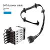 15Pin SATA/4PIN Power Supply Splitter Cable Hard Drive 1 Male to 5 Female Extension Power Cord Fit for DIY PC Sever(SATA) view 2