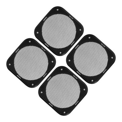 CHILDWEET 4pcs Square Speaker Grill Cover Black Mesh Protective for Audio Systems Compatible with Car and Home Speakers Decorative Subwoofer Guard