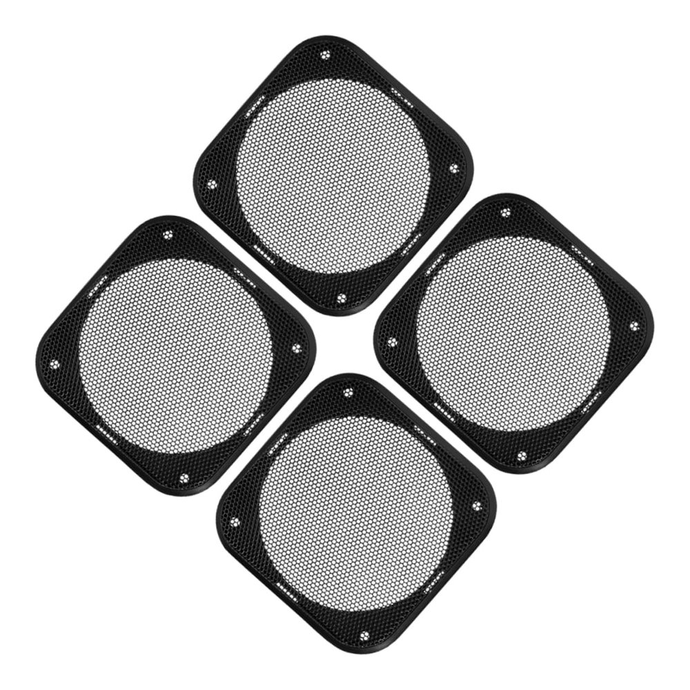 CHILDWEET 4pcs Square Speaker Grill Cover Black Mesh Protective for Audio Systems Compatible with Car and Home Speakers Decorative Subwoofer Guard