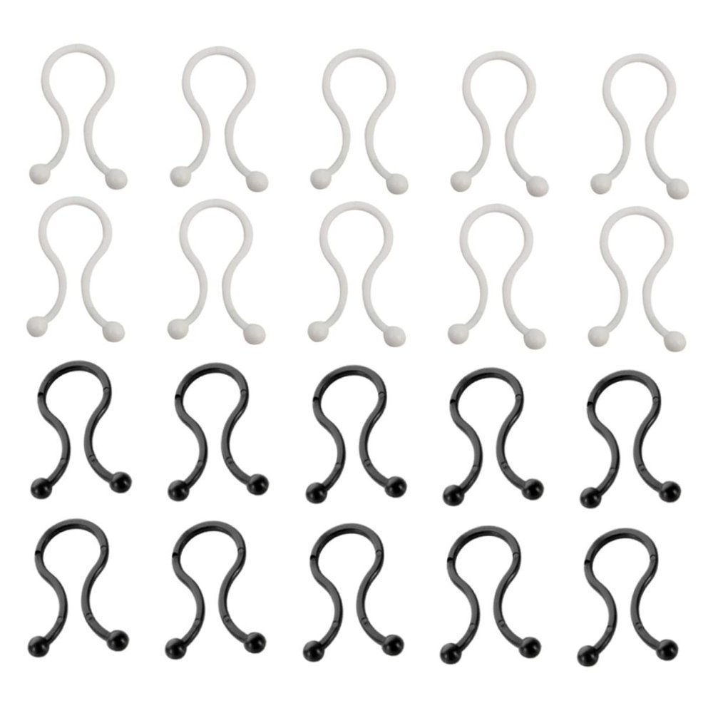 BRIGHTFUFU 60pcs Mini Cable Winders Cord Organizer Clips for Cable Management Suitable for Home Office and Travel Compact Design for Easy Storage Black