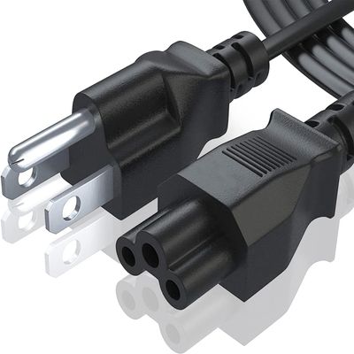 3 Prong AC Laptop Power Cord, 10ft. Compatible with Dell HP LG Lenovo Asus Laptops/Notebook, Scanners, NEMA 5-15P to C5 Power Cable. (10-Feet)