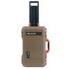 Dark Desert Dirt Pelican 1535 Air case with Orange Handles & latches. Comes Empty & with Wheels. view 3