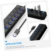 KONTONTY 7-Port 3.0 Hub Expansion Switchable for Laptops Desktops External Power Supply view 2
