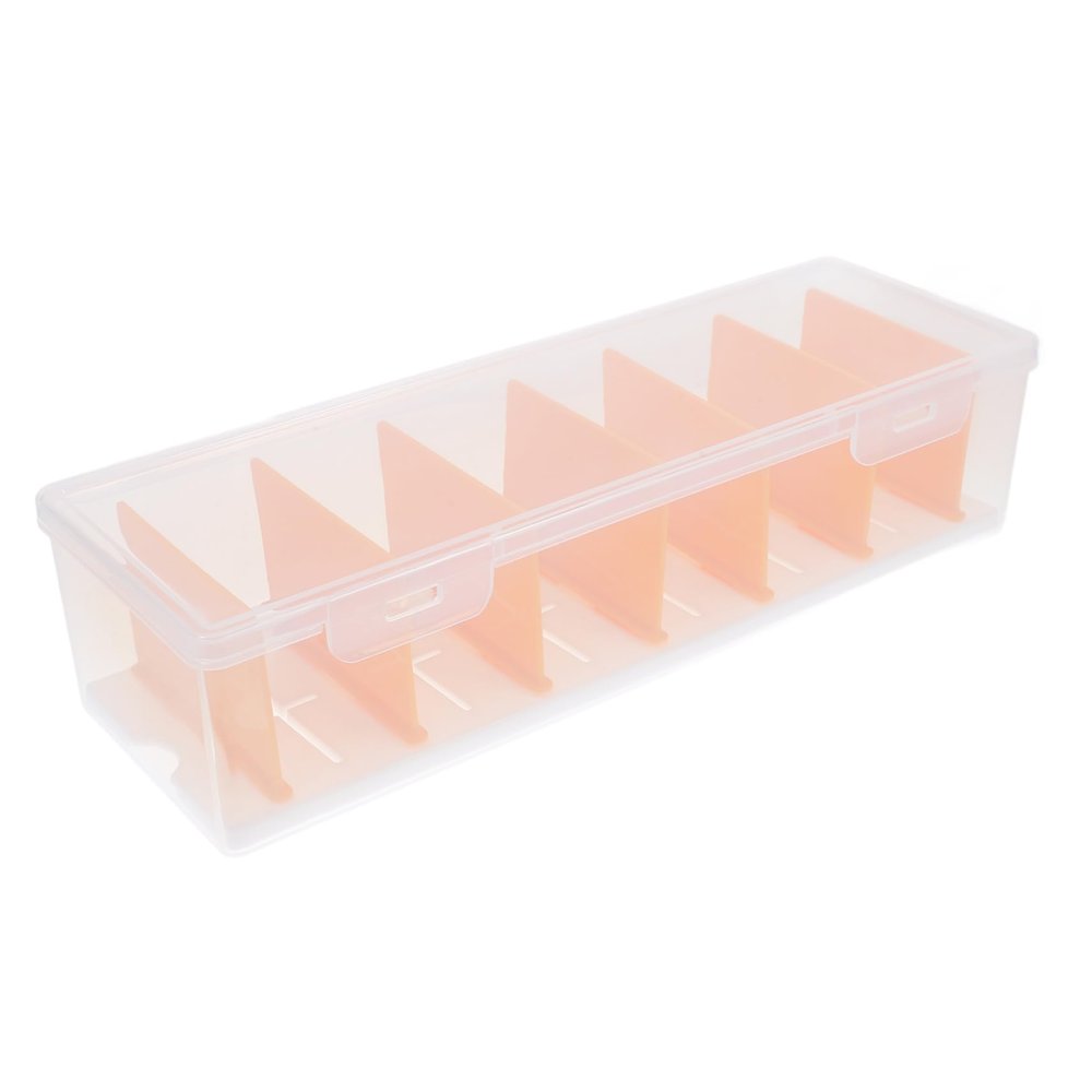 jojofuny Cable Organizer Box with Dividers Transparent Mini Storage Case for Cords Chargers and Accessories Compact Design for Desk and Home Use