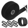 FOYTOKI 1roll Self-Adhesive Hook and Straps with Buckles for Securing Cables Cord Organization and Storage view 1