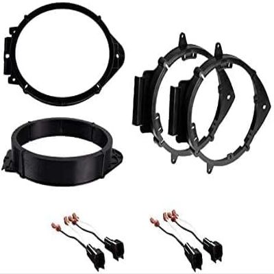 6x9 Front + 6.5" Rear Door Car Stereo Speaker Install Bracket Plates + Wire Connectors -Made for Chevrolet GMC: 2018-2024 Colorado, Silverado, Suburban, Tahoe, Canyon, Sierra, Yukon