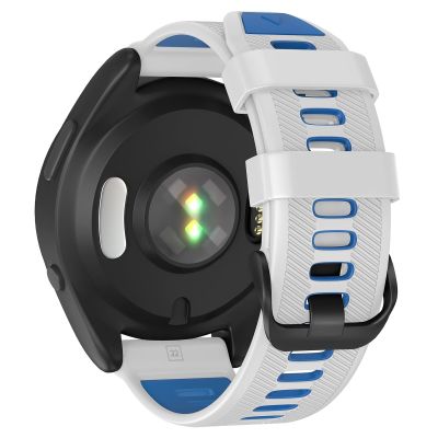 BCMCBV 22mm Watch Band For Garmin Forerunner 965/Forerunner 955/Forerunner 945/Forerunner 935, Soft Silicone 22mm Replacement Watch Bands(White Blue)