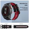 BCMCBV 26mm Watch Band for Garmin Fenix 7X Pro/Fenix 7X/Fenix 6X Pro/Fenix 6X/Fenix 5X/Fenix 3, Silicone QuickFit 26mm Replacement for Garmin Descent Mk3i 51mm/Epix Pro 51mm/TACTIX 7(Black Red) view 4