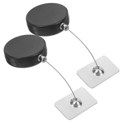 Housoutil 2pcs Retractable Anti-Theft Cable Lock with Remote Control Automatic Wire Rope Security Lock for Tvs and Remotes Double-Sided Adhesive Mounting