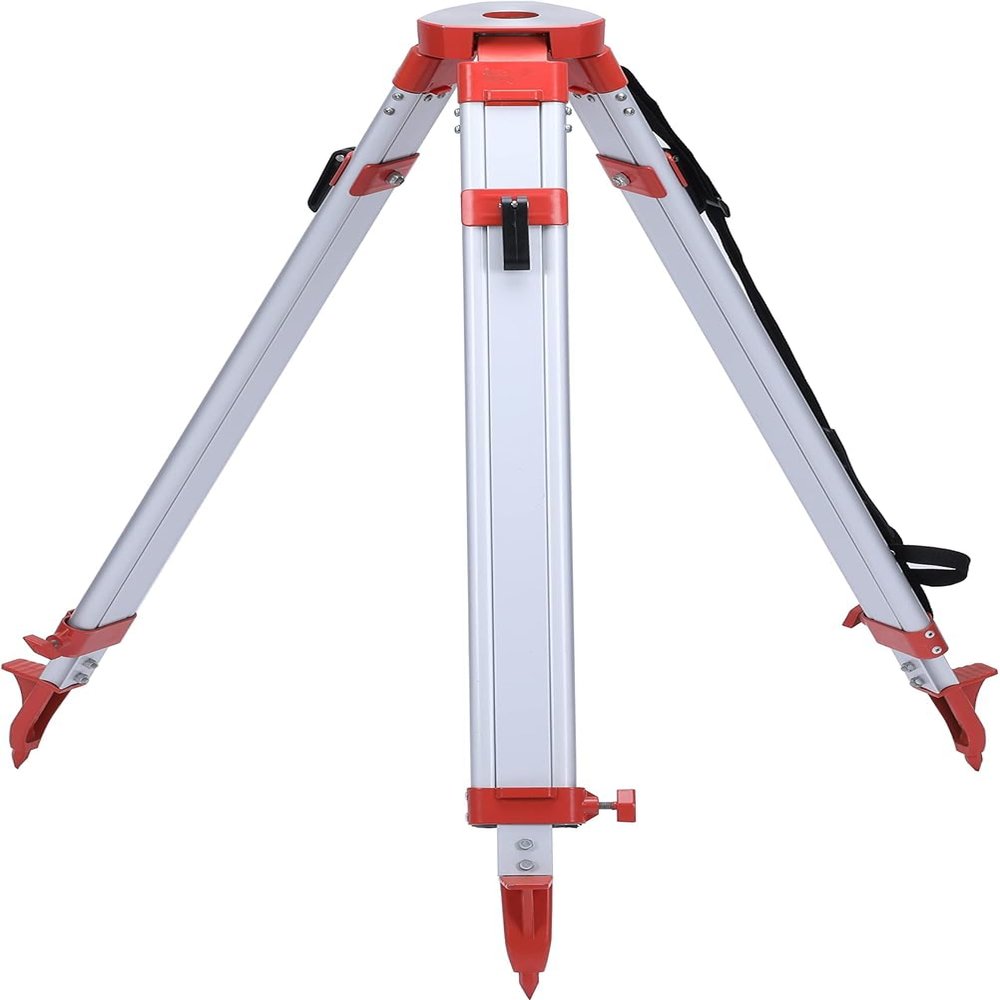 Aluminum Surveying Tripod with 5/8-Inch 11-Threaded Flat Head and Quick Clamp for Total Station Theodolite (SJA10)