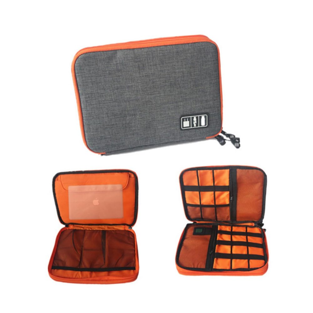 jojofuny Heavy-duty Nylon Digital Accessories Storage Bag Large Organizer Zipper Compartment for Home Travel