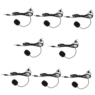 Abaodam 8pcs Clip Lavalier Microphones Wired Microphones for Smartphones Portable Mics for Interviews Teaching and Live Streaming Design Excellent Sound Clarity