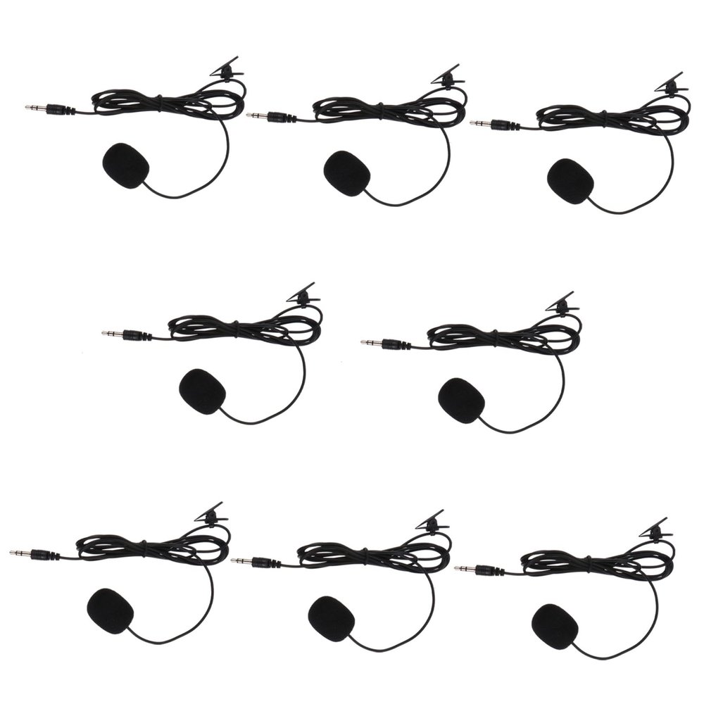 Abaodam 8pcs Clip Lavalier Microphones Wired Microphones for Smartphones Portable Mics for Interviews Teaching and Live Streaming Design Excellent Sound Clarity