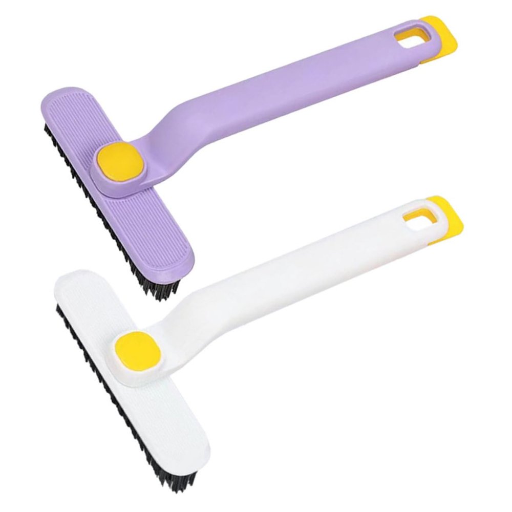 TOGEVAL 2pcs Rotating Crevice Brush Groove Gap Cleaner Tools for Bathroom Kitchen Window Groove and Small Spaces Cleaning Brush