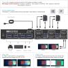 D3LX0Z1 D*ual Monitor KVM Switch 2 Port 4K@60Hz 2K@144Hz Simu*Lation EDID,K*CEVE HD*MI USB 3.0 Switch Extended Display 2 Monitors 2 Computer view 3