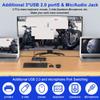 L6AS0F7 8K@60Hz USB C KVM Switch 2 Port 4K@120Hz,USB C KVM Switch for 2 Computers with 3 USB 2.0 Ports & Microphone Audio,2 USB-C Cables(USBC to DP) view 4