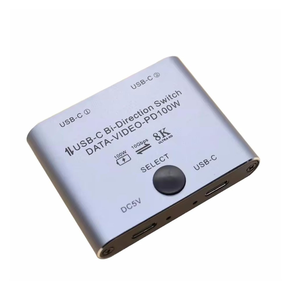 Bi Directional USB C Switch Splitter 8K USB C Switcher KVM 8K@60Hz 4K@144Hz Video+10Gbps Data for Multiple Source No USB C line