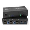 D3LX0Z1 KVM Switch 3 Monitors 2 Computers 4K@60Hz, 2 HDMI+Displayport KVM Switch Triple Monitor for 2 Computer Share 3 Monitor(with US Plug) view 1