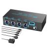 D3LX0Z1 8K HDMI 2.1 KVM Switch 4 Port USB3.0 8K@60Hz/4K@144Hz 4 in 1 Out KVM Switch EDID Emulator for 4 PCs Share 1 Monitor 4 USB Device(4K) view 1