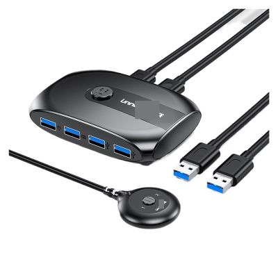 L6AS0F7 Unnl*Ink USB KVM Switch USB 3.0 2.0 Switcher KVM Switch Selector Printer Sharer for 2 Computer Share Keyboard Mouse Printer Udisk(USB 3.0)