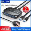 L6AS0F7 Unnl*Ink USB KVM Switch USB 3.0 2.0 Switcher KVM Switch Selector Printer Sharer for 2 Computer Share Keyboard Mouse Printer Udisk(USB 3.0) view 2