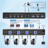 L6AS0F7 4 Port USB 3.0 KVM Switch Dual Monitor HDMI 4K@60Hz, KVM Switch 2 Monitors for 4PCs Supports EDID,4 in 2 Out KVM Switch(with EU Plug) view 3