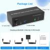 D3LX0Z1 KVM Switch 3 Monitors 2 Computers 4K@60Hz, 2 HDMI+Displayport KVM Switch Triple Monitor for 2 Computer Share 3 Monitor(with EU Plug) view 2