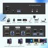 D3LX0Z1 KVM Switch 3 Monitors 2 Computers 4K@60Hz, 2 HDMI+Displayport KVM Switch Triple Monitor for 2 Computer Share 3 Monitor(with EU Plug) view 4