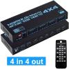 L6AS0F7 4K 60hz 4x4 HDMI Matrix Switch Switcher HDR10 HDMI 2.0b Splitter 4 in 4 Out Video Converter for Ps*4 P*s5 Camera Lapt*op PC to TV(with US Plug) view 2