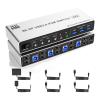 D3LX0Z1 8K@60Hz USB3.0 Displa*yport KVM Switch 2 Monitors 4 Computers, 4 Port DP1.4 Dual Monitor DP KVM Switch with Audio for 4PCs(EU Power Plug) view 1