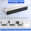 D3LX0Z1 8K@60Hz USB3.0 Displa*yport KVM Switch 2 Monitors 4 Computers, 4 Port DP1.4 Dual Monitor DP KVM Switch with Audio for 4PCs(EU Power Plug) view 2