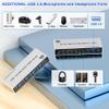 D3LX0Z1 8K@60Hz USB3.0 Displa*yport KVM Switch 2 Monitors 4 Computers, 4 Port DP1.4 Dual Monitor DP KVM Switch with Audio for 4PCs(EU Power Plug) view 3