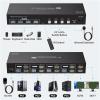 D3LX0Z1 Na*vceker 8K HDMI KVM Switch 2 Monitors 4 Computers 4K 144Hz Dual Display 4x2 USB 3.0 KVM Switch for 4 PC Share Keyboard Mouse(US Power Plug) view 2