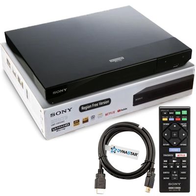 Region Free 4k UHD Blu-ray Player Compatible with Sony UBP-X700M | Multi-Region Code Free | UHD 4K Playback, Blu-ray Zone A, B, C Plus DVD Region 0-8 | 3D, WiFi, 4K Upscaling | Dynastar 6FT HDMI