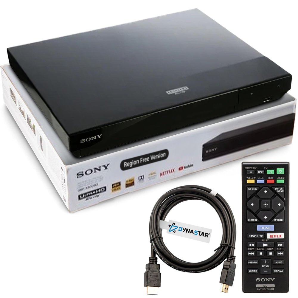 Region Free 4k UHD Blu-ray Player Compatible with Sony UBP-X700M | Multi-Region Code Free | UHD 4K Playback, Blu-ray Zone A, B, C Plus DVD Region 0-8 | 3D, WiFi, 4K Upscaling | Dynastar 6FT HDMI