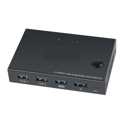 L6AS0F7 2 in 1 Out 4K USB HDMI KVM Switch Box for 2 PC Sharing Keyboard Mouse Printer Plug Paly Video Display USB Swltch Splitter(KVM201CC)
