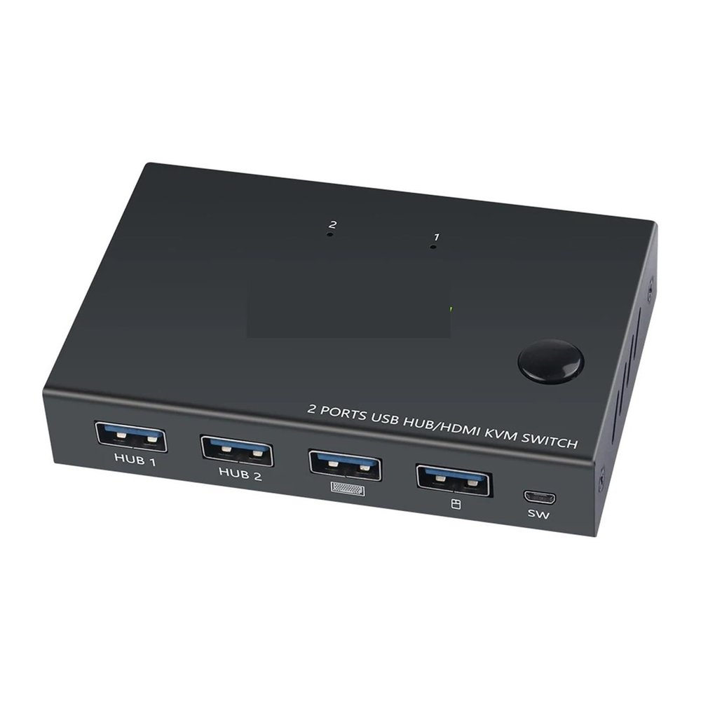 L6AS0F7 2 in 1 Out 4K USB HDMI KVM Switch Box for 2 PC Sharing Keyboard Mouse Printer Plug Paly Video Display USB Swltch Splitter(KVM201CC)