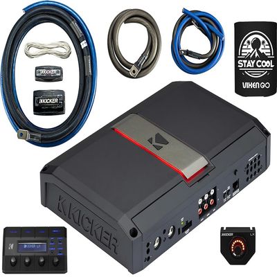 KICKER Amplifier and Amp Kit Package of 2 Items - LX Series 1200W RMS Class D 5-Channel Amplifier and 1/0AWG Power Wiring Kit 51LX1200.5+46PKD1