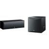 YAMAHA Home Theater Bundle: NS-SW100BL 10-Inch 100W Powered Subwoofer & NS-C210BL Two-Way Center Channel Speaker - Black view 1