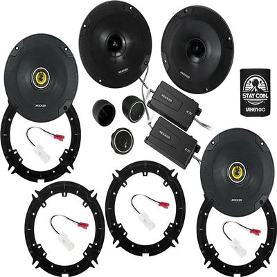 KICKER Speakers 6.75 inch for Kia Optima 2011-2015 Upgrade Kit - 2 Pairs of CS Series with Adapters and Harness, Car Audio Front & Rear Door Speaker CSS674, 46CSS674 & CSC674, 46CSC674