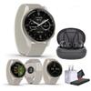Garmin Approach S50 Advanced Golf Watch with GPS, AMOLED Display, Sports and Fitness Smartwatch, Cream Gold Aluminum Bezel with Ivory Comfort Fit Nylon Band Bundle with Wireless Air Buds view 1