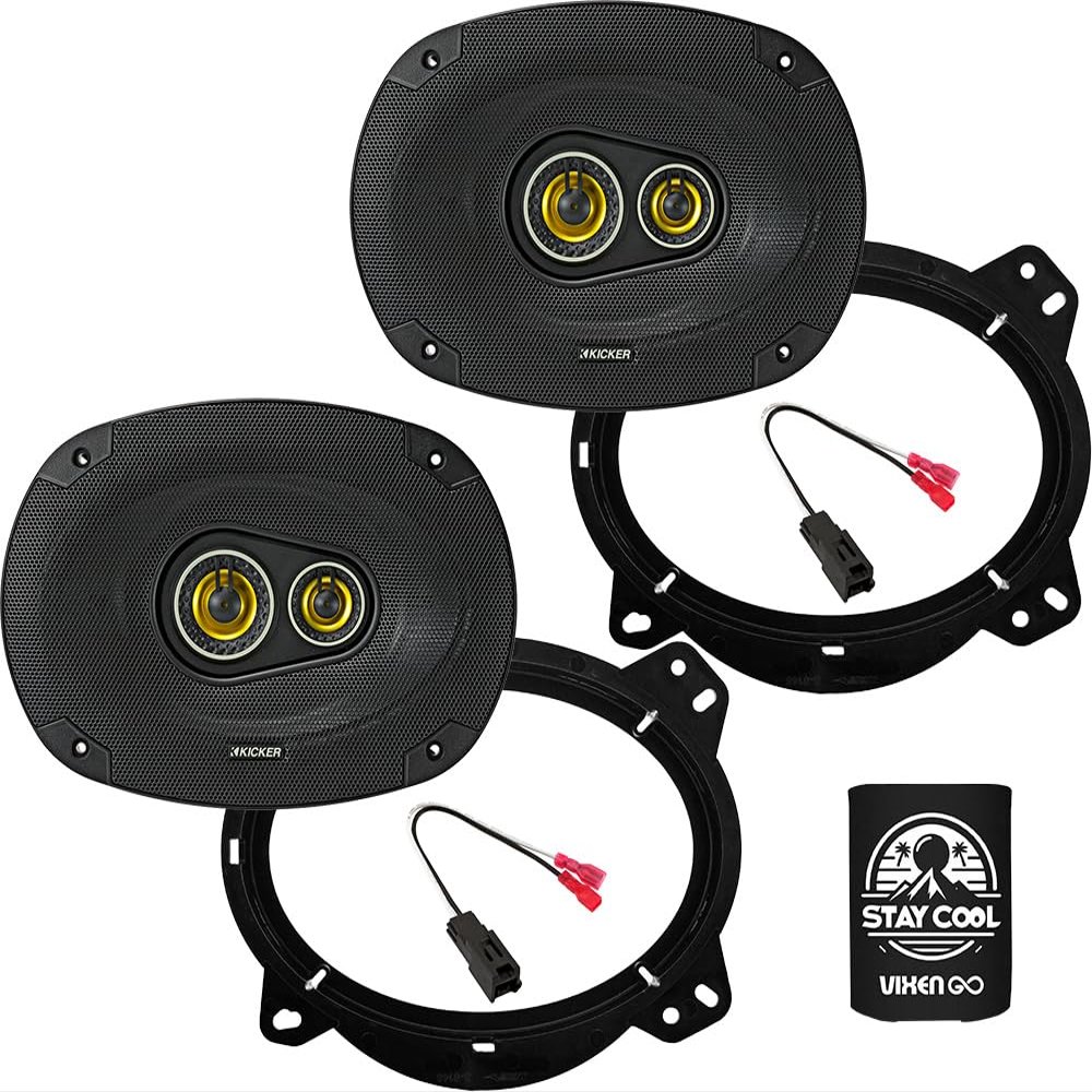 KICKER Speakers 6X9 inch for Toyota Sienna 2021-2023 Upgrade Kit - Pair of CS Series with Adapters and Harness, Car Audio Front Door Speaker CSC6934, 46CSC6934