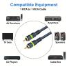 VISTRIC RCA Cable, 12ft,1-RCA Male to 1-RCA Male, Shielded, Gold-Plated Connectors, for Speakers/Subwoofers, Amplifiers, Home Theater Receivers, HDTV, Hi-Fi Systems, etc (2-Pack) view 3