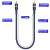VISTRIC RCA Cable, 12ft,1-RCA Male to 1-RCA Male, Shielded, Gold-Plated Connectors, for Speakers/Subwoofers, Amplifiers, Home Theater Receivers, HDTV, Hi-Fi Systems, etc (2-Pack) view 4