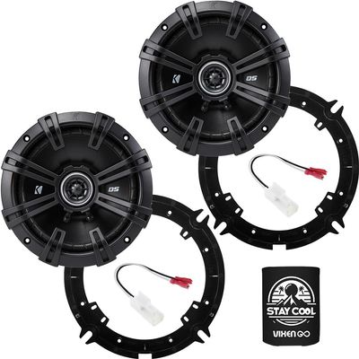 KICKER Speakers 6.75 inch for Kia Sedona 2015-2021 Upgrade Kit - Pair of DS Series with Adapters and Harness, Coaxial 6 3/4 Car Audio Front Door Speaker DSC6704, 43DSC6704