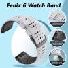 AEHON 22mm For Fenix 5 Watch Band 22mm Easy-fit Silicone Soft Sport Band Replacment For Fenix 7/Fenix 5 Plus/Fenix 6/Fenix 6 Pro Smartwatches(White/Black) view 4