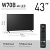 Panasonic W70 Series (2025 Model) 43" LED 4K Ultra HD Smart Fire TV, Press & Ask Alexa, Apple AirPlay, HDR10+, HDMI 2.1, and Bluetooth Support - 43W70BP view 3