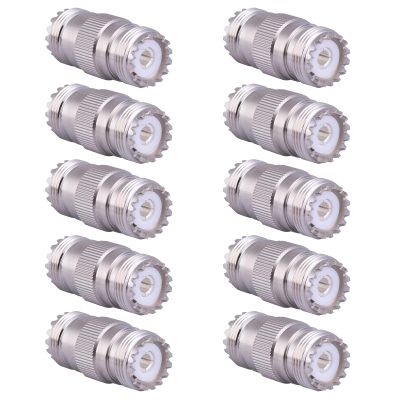 XRDS -RF 10-Pack SO-239 UHF Female to Female Coupler Connector, Double UHF Female Adapter for RF Coaxial Cable, Ham Radio, CB Radio, Antenna, and RF Applications